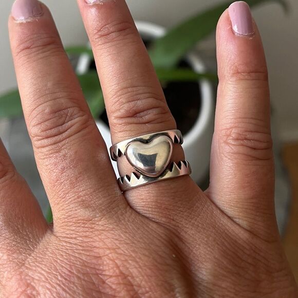 The Jagged Heart statement ring  adjustable in 925 - Picture 8 of 12